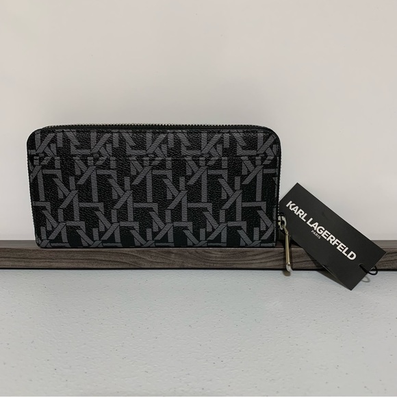 Karl Lagerfeld Paris Monogram Zip-Around Continental Wallet-NWT - Picture 4 of 7
